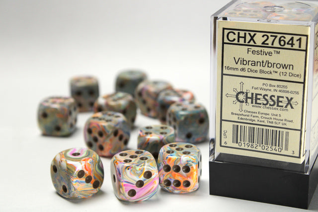 Chessex: 16mm 12D6 Dice Block - Festive