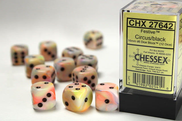 Chessex: 16mm 12D6 Dice Block - Festive