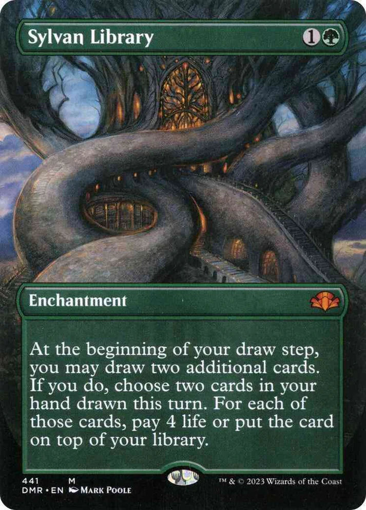 Sylvan Library (borderless) - Dominaria Remastered - 441