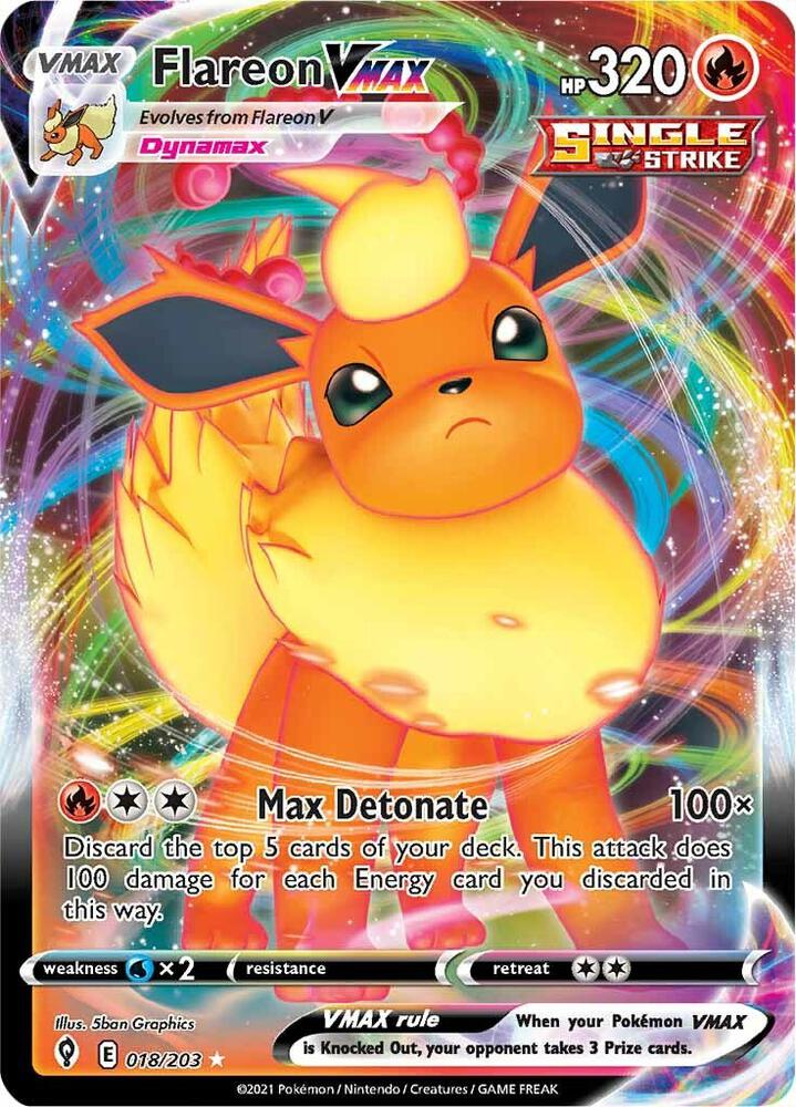 Flareon VMAX - Evolving Skies - 018/203 (Holofoil)