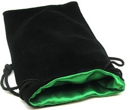 Dice Bag: Large Satin Lined Black/Green