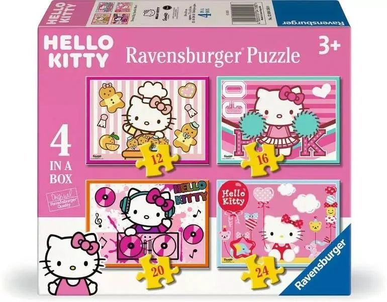Hello Kitty 4 In a Box Puzzle 12/16/20/24 Pcs