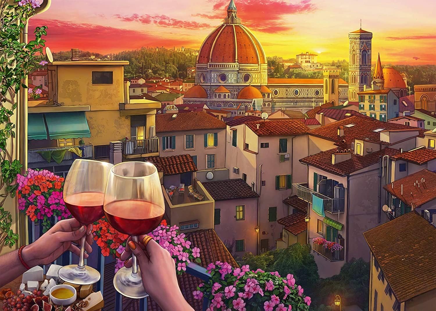 Cozy Wine Terrace 500 pc Large
 Format