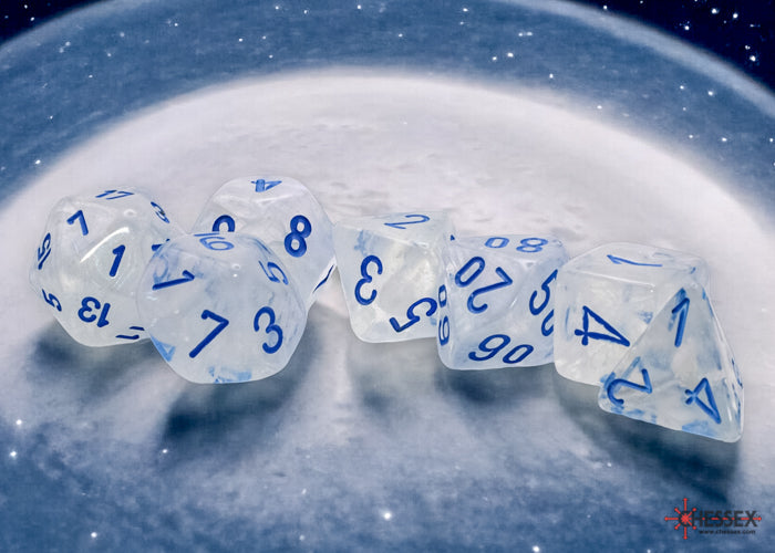 Chessex: Polyhedral 7-Dice Set - Borealis Mega-Hedral Icicle/Light Blue Luminary