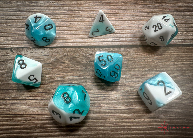 Gemini 7 Die Set Teal-White/Black