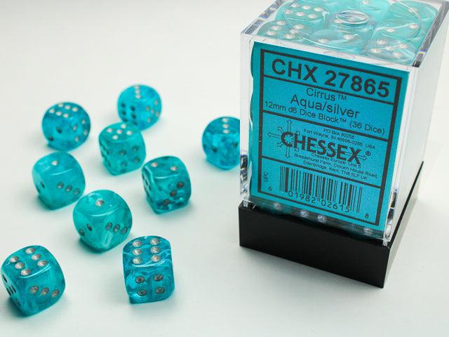 Chessex: 12mm 36D6 Dice Block - Cirrus