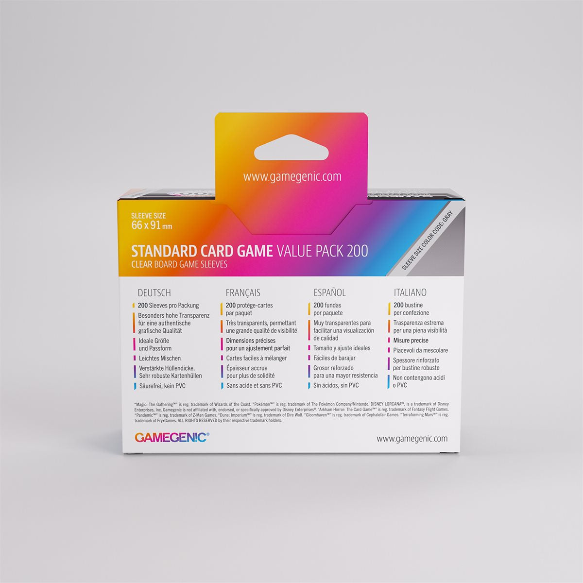Gamegenic - Prime - Standard Sleeves - Value Pack - 200ct (Refresh)