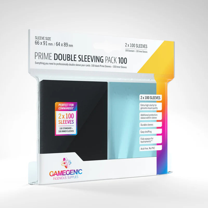 Gamegenic - Prime - Double Sleeving - Clear/Black 2x100ct