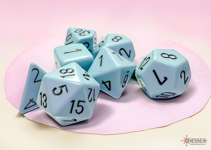 Opaque 7-Die Set Pastel Blue/Black