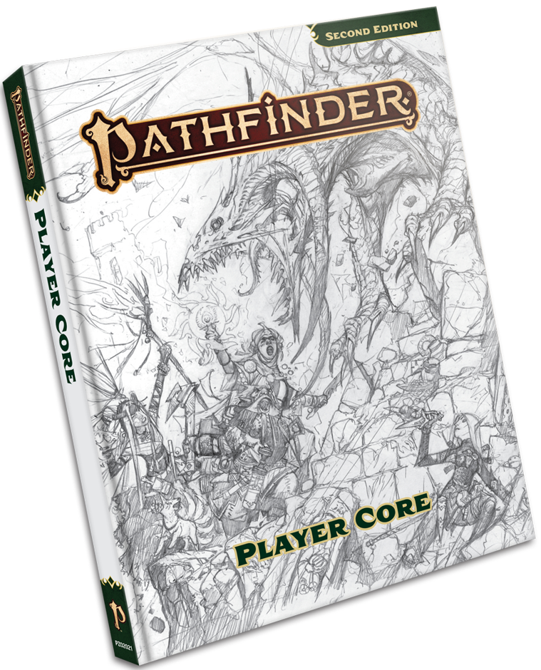 Pathfinder 2E Remaster Player Core Sketch Cover HC