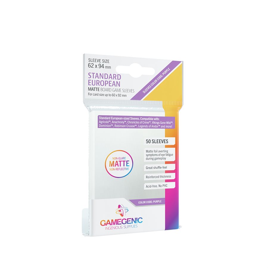 Matte Standard European-Sized Sleeves 62 x 94mm