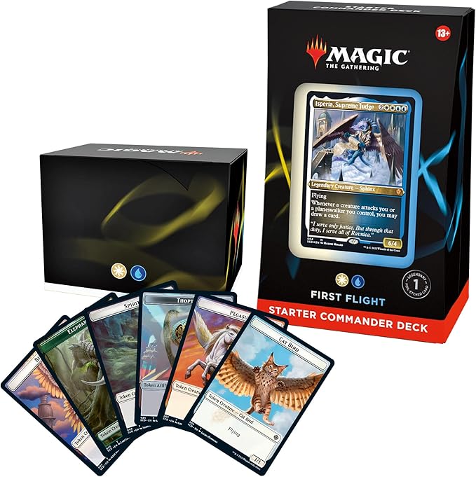 Magic: The Gathering Starter Commander Deck – First Flight (White-Blue) | Ready-to-Play Deck for Beginners