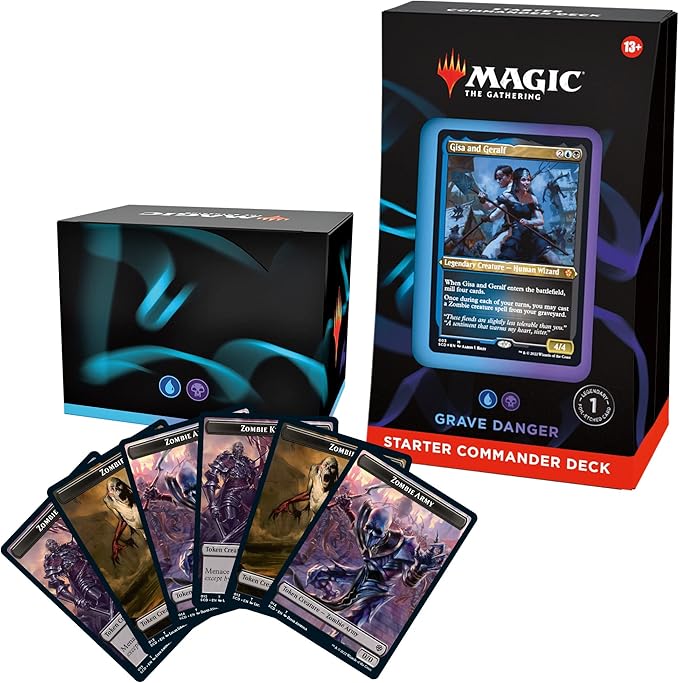 Magic: The Gathering Starter Commander Deck – Grave Danger (Blue-Black) | Ready-to-Play Deck for Beginners