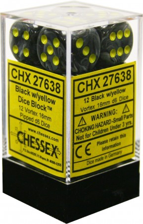Chessex: 16mm 12D6 Dice Block - Vortex