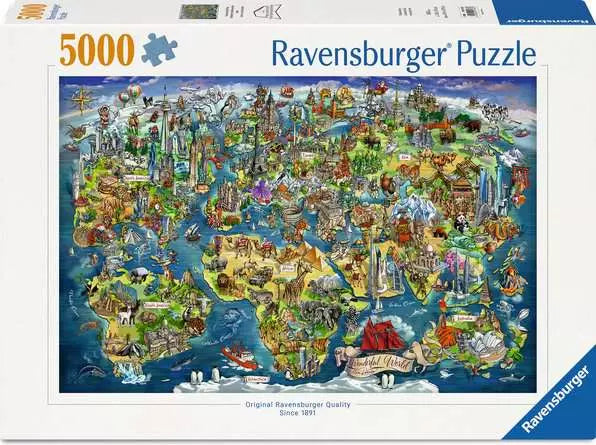 Illustrated World Map 5000pc