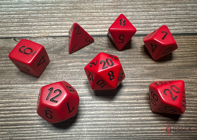 Opaque 7 Die Set Red/Black