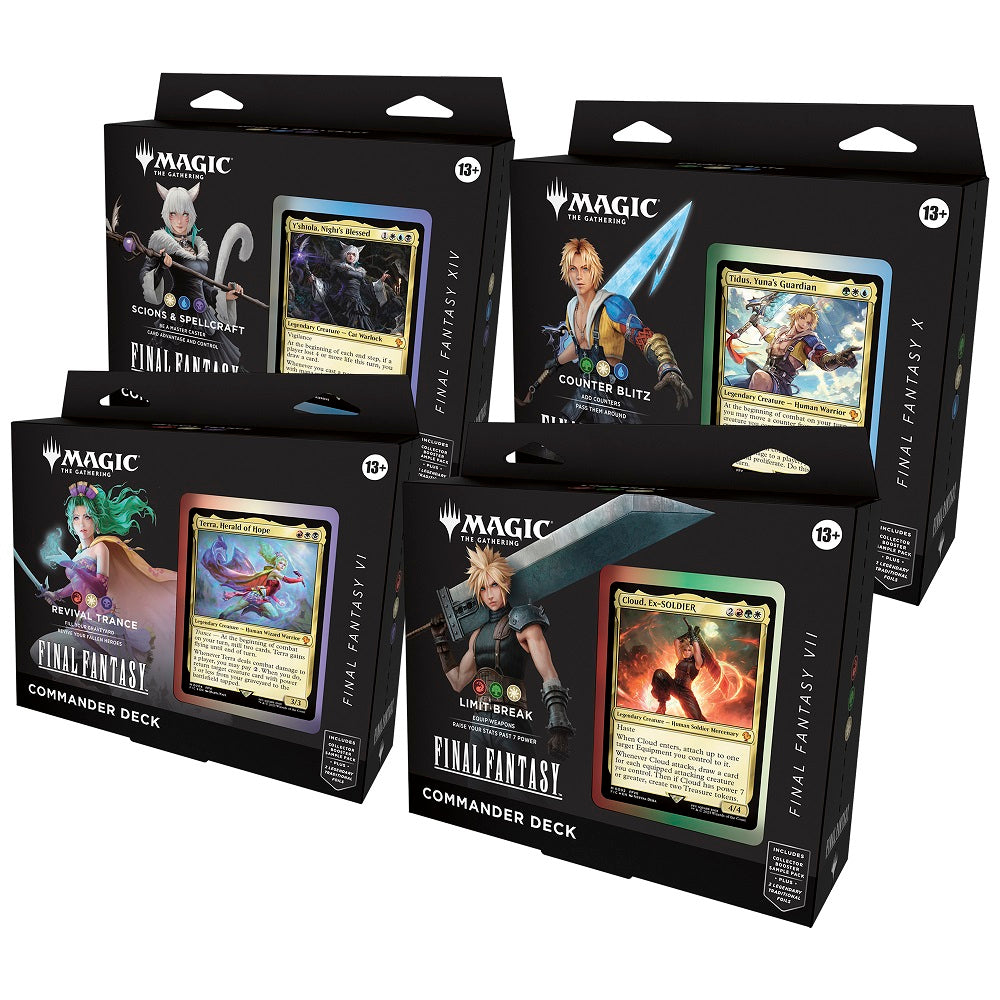 MTG Final Fantasy Commander Deck - Set of 4 + Play Booster Box COMBO MTG Final Fantasy Commander Deck - Set of 4 + Play Booster Box COMBO