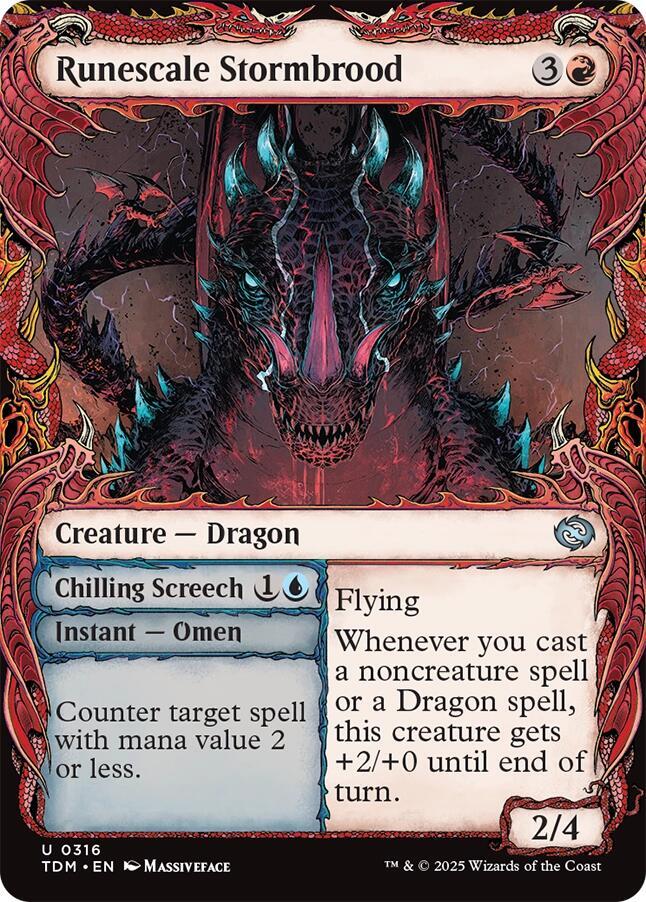 Runescale Stormbrood // Chilling Screech - Tarkir: Dragonstorm - 316