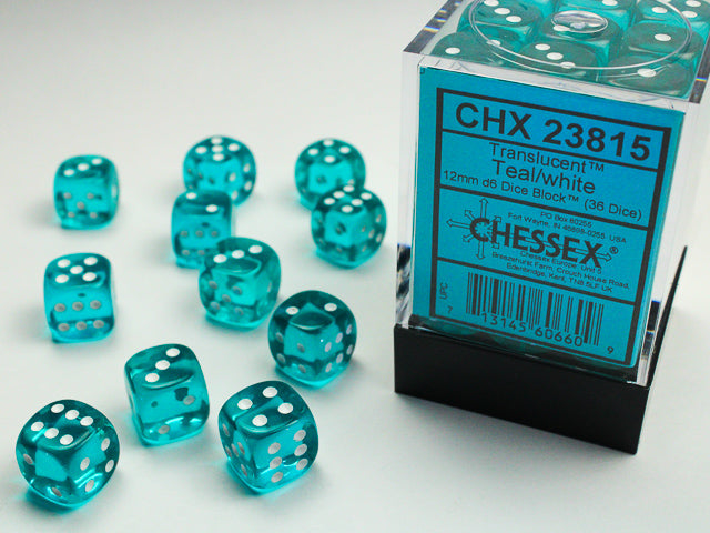 Translucent 36D6 Teal White 12mm