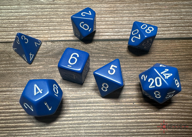 Opaque: 7 Die Set Blue / White