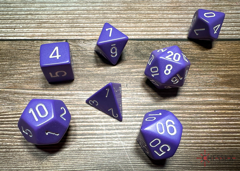 Opaque 7 Die Set Purple/White