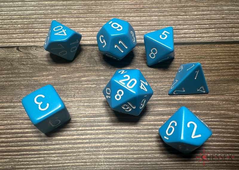 Opaque 7 Die Light Blue/White