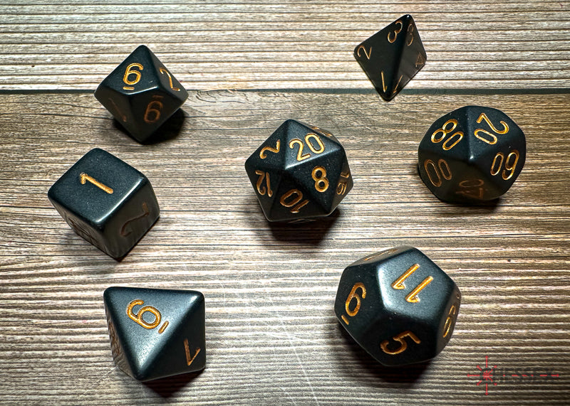 Opaque 7 Die Set Black/Gold