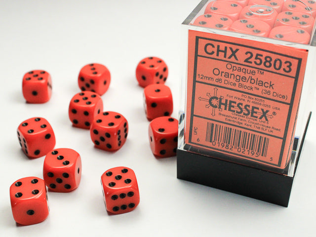 Chessex: 12mm 36D6 Dice Block - Opaque