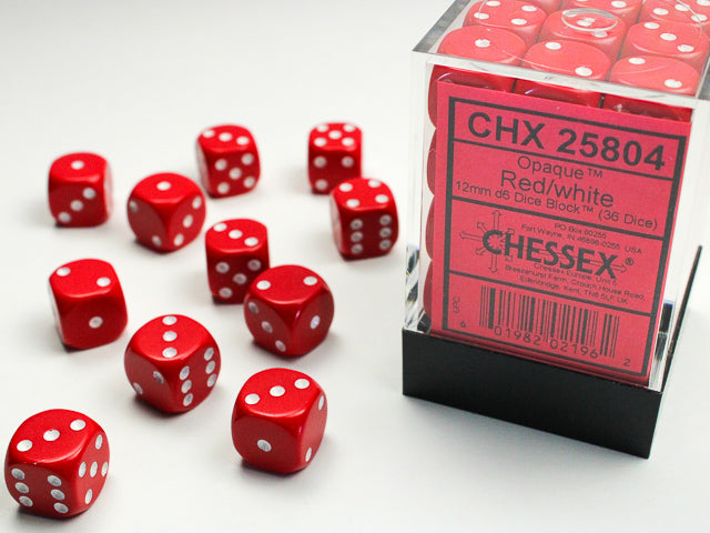 Chessex: 12mm 36D6 Dice Block - Opaque