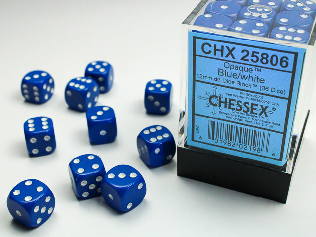 Chessex: 12mm 36D6 Dice Block - Opaque