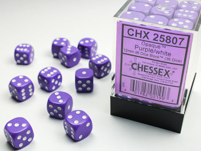 Chessex: 12mm 36D6 Dice Block - Opaque