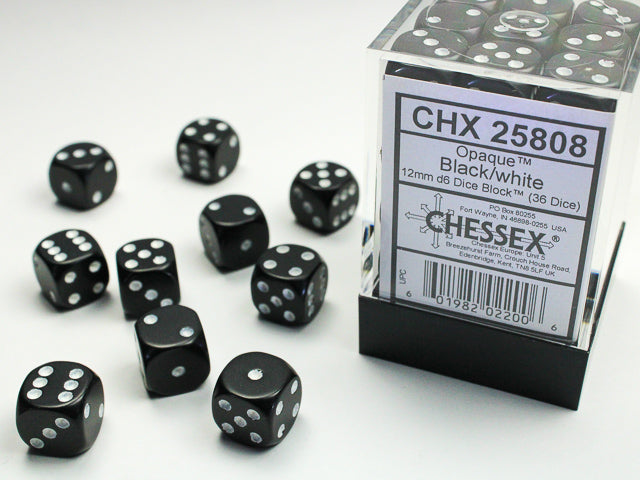Chessex: 12mm 36D6 Dice Block - Opaque