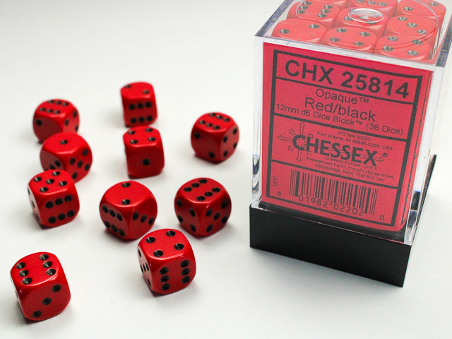 Chessex: 12mm 36D6 Dice Block - Opaque