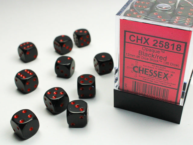 Chessex: 12mm 36D6 Dice Block - Opaque