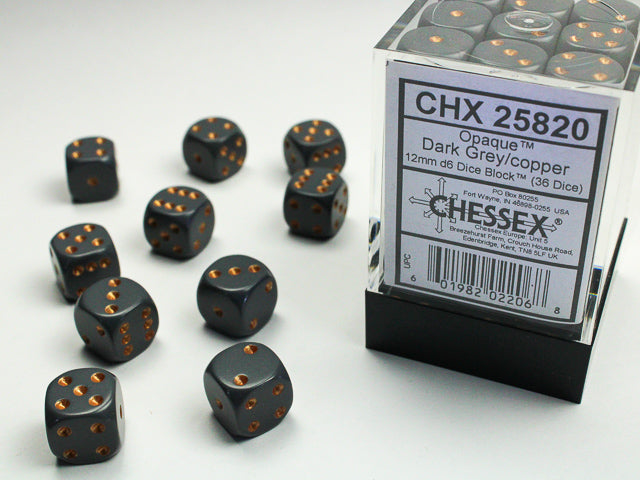 Chessex: 12mm 36D6 Dice Block - Opaque
