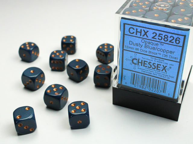 Chessex: 12mm 36D6 Dice Block - Opaque