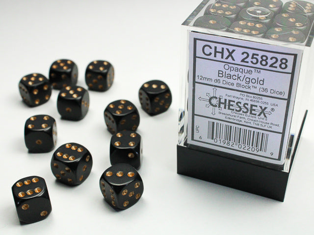 Chessex: 12mm 36D6 Dice Block - Opaque