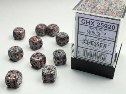 Chessex: 12mm 36D6 Dice Block - Speckled