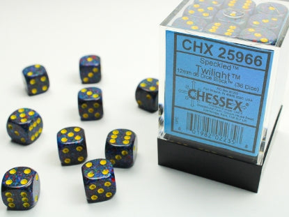 Chessex: 12mm 36D6 Dice Block - Speckled