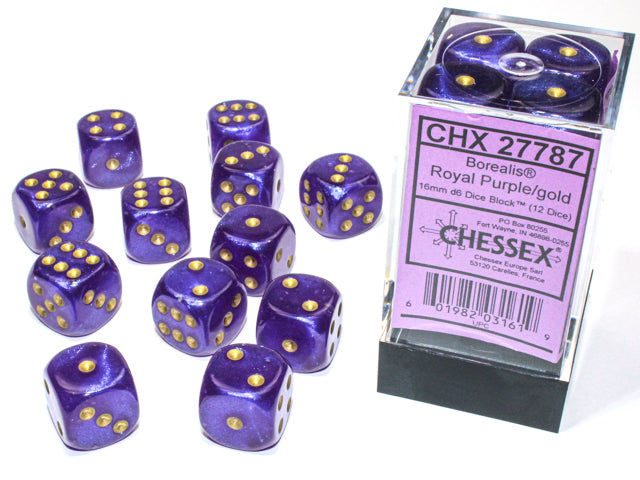 Chessex: 16mm 12D6 Dice Block - Borealis