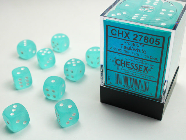 Chessex: 12mm 36D6 Dice Block - Frosted