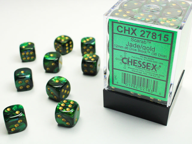 Chessex: 12mm 36D6 Dice Block - Scarab