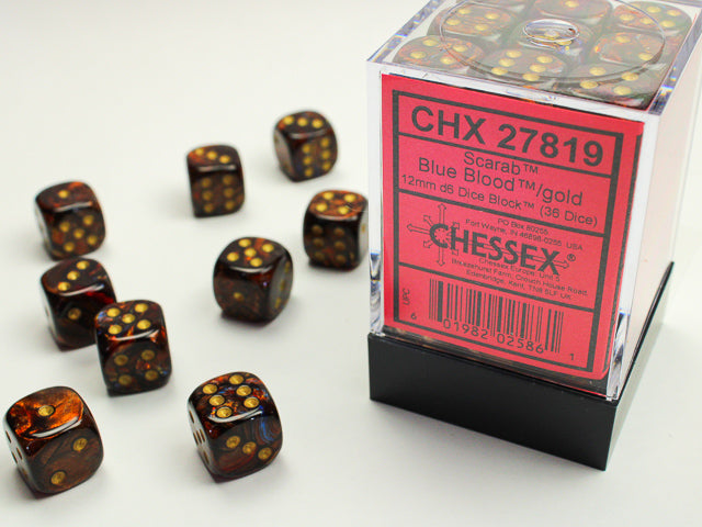 Chessex: 12mm 36D6 Dice Block - Scarab