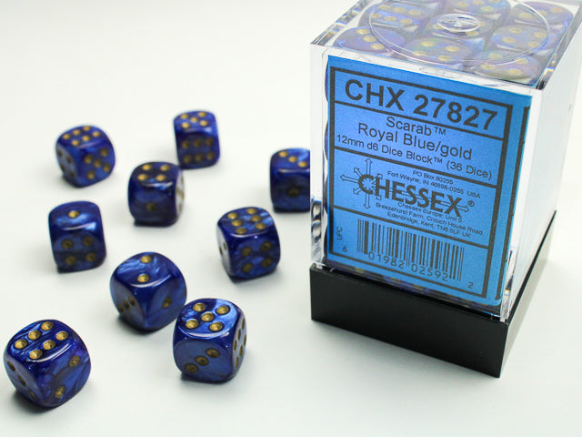 Chessex: 12mm 36D6 Dice Block - Scarab
