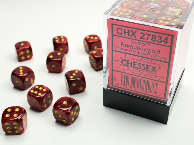 Chessex: 12mm 36D6 Dice Block - Vortex