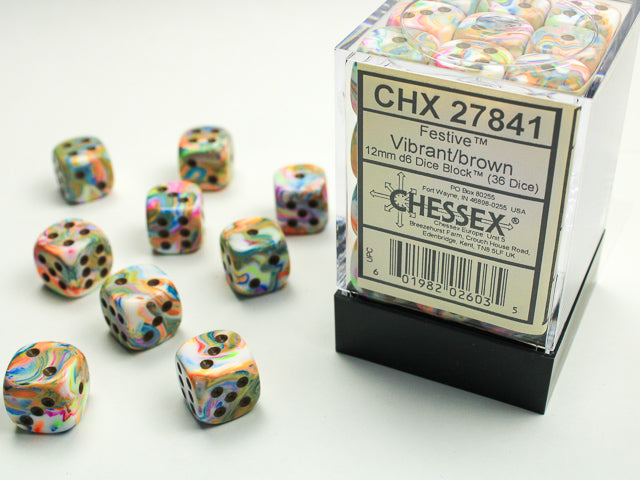 Chessex: 12mm 36D6 Dice Block - Festive