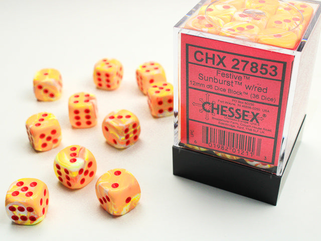 Chessex: 12mm 36D6 Dice Block - Festive