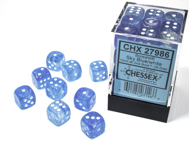 Chessex: 12mm 36D6 Dice Block - Borealis