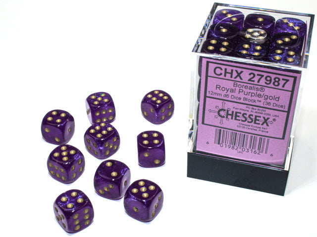 Chessex: 12mm 36D6 Dice Block - Borealis