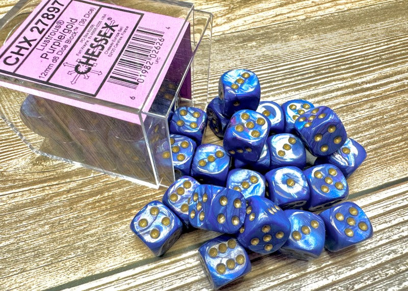 Chessex: 12mm 36D6 Dice Block - Lustrous